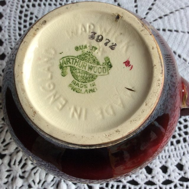 Image 2 of Maroon antique luster jug