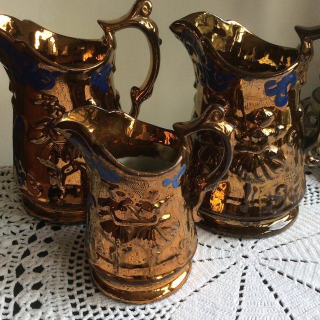 Image 3 of Set of antique lustre vases