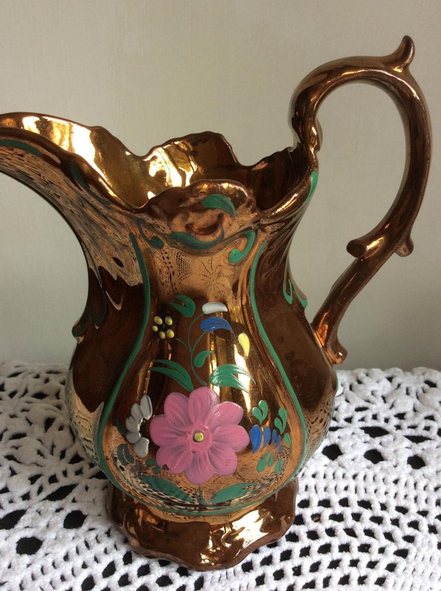 Image 2 of Antique copper lustre jug