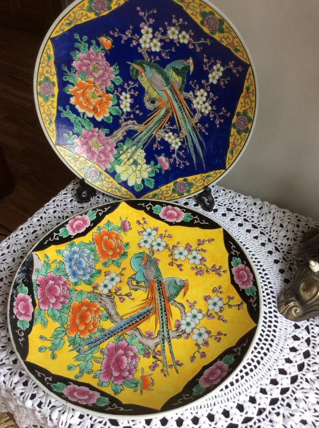 Preview of the first image of Two large Japanese wall plates.