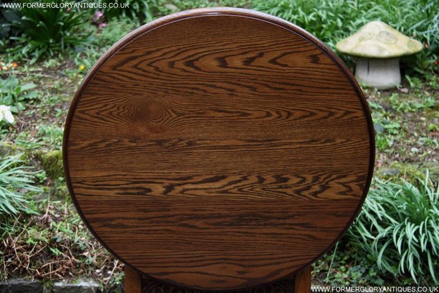 Image 65 of OLD CHARM LIGHT OAK MONKS SEAT BENCH SETTLE ARMCHAIR TABLE