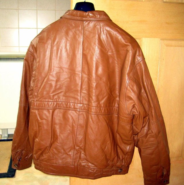 Image 2 of Brown leather jacket, hardly worn.