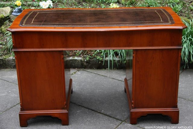 Image 47 of A YEW WOOD PEDESTAL DESK LAPTOP WRITING COMPUTER TABLE STAND