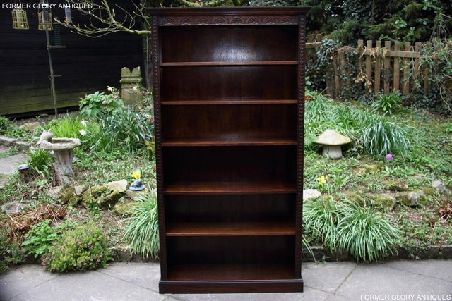 Preview of the first image of A JAYCEE OLD CHARM DISPLAY CABINET OPEN BOOKCASE SHELVES.