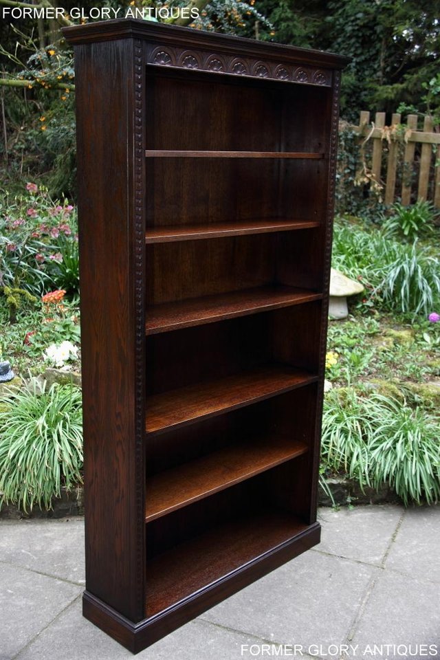Image 2 of A JAYCEE OLD CHARM DISPLAY CABINET OPEN BOOKCASE SHELVES
