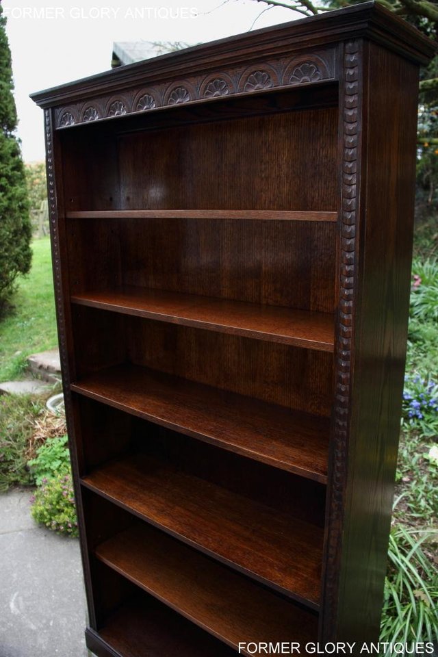 Image 19 of A JAYCEE OLD CHARM DISPLAY CABINET OPEN BOOKCASE SHELVES