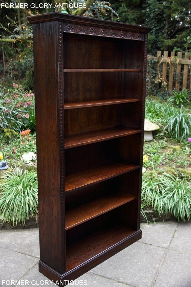 Image 22 of A JAYCEE OLD CHARM DISPLAY CABINET OPEN BOOKCASE SHELVES