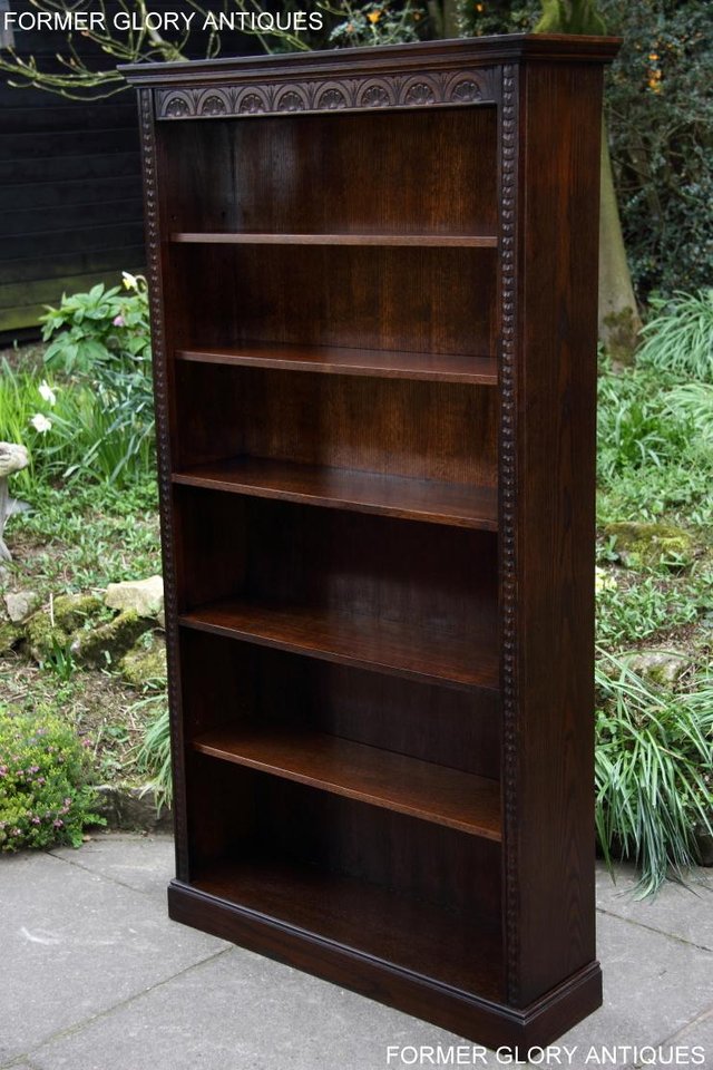 Image 31 of A JAYCEE OLD CHARM DISPLAY CABINET OPEN BOOKCASE SHELVES