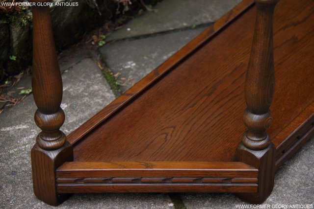 Image 16 of OLD CHARM LIGHT OAK CANTED HALL LAMP TABLE SIDEBOARD STAND