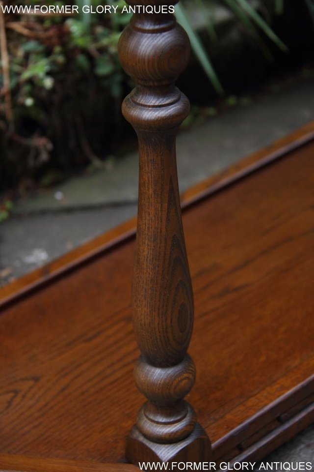 Image 41 of OLD CHARM LIGHT OAK CANTED HALL LAMP TABLE SIDEBOARD STAND