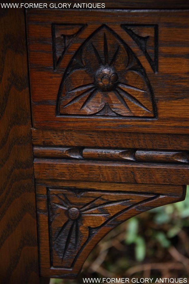 Image 63 of OLD CHARM LIGHT OAK CANTED HALL LAMP TABLE SIDEBOARD STAND