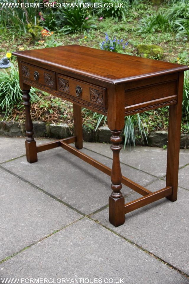 Image 21 of AN OLD CHARM LIGHT OAK LAMP PHONE HALL TABLE STAND SIDEBOARD