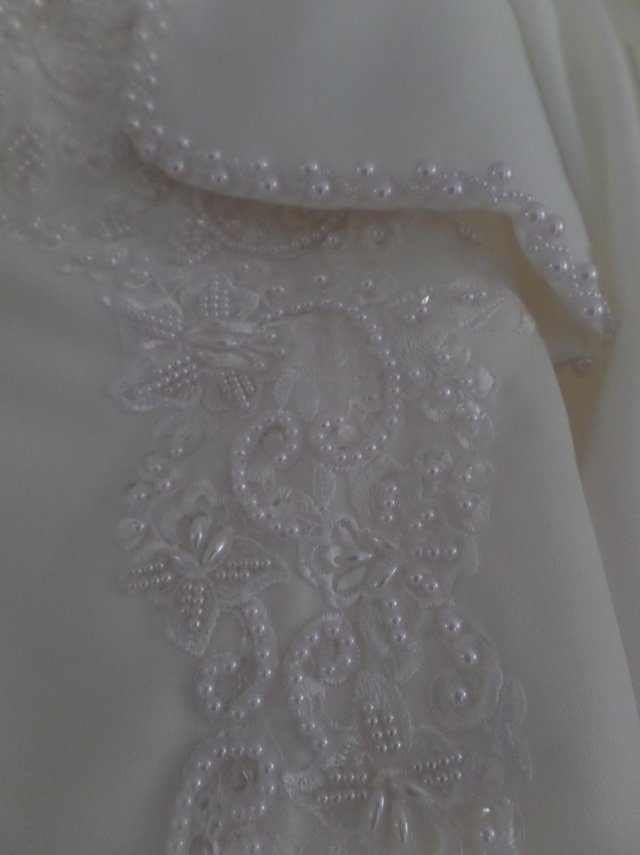 Image 2 of Cream wedding or prom dress with matching bolero jacket