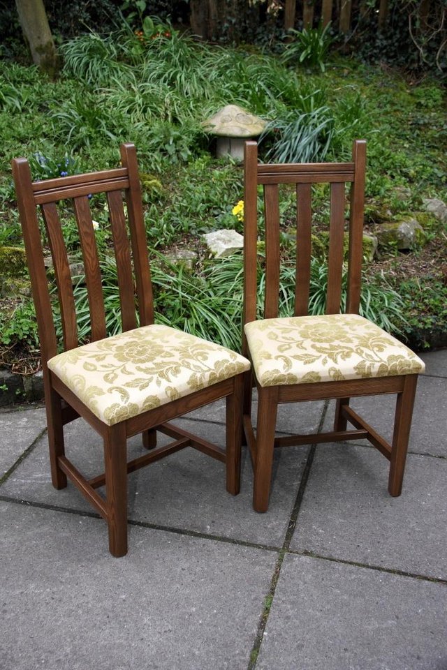 Image 5 of FOUR OLD CHARM ELM COTSWOLD KITCHEN DINING TABLE CHAIRS SET