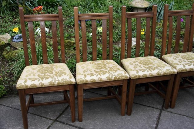 Image 20 of FOUR OLD CHARM ELM COTSWOLD KITCHEN DINING TABLE CHAIRS SET