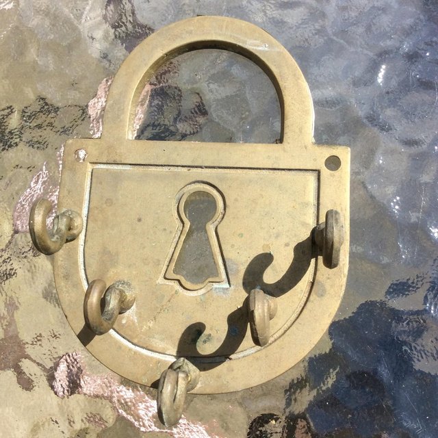 Image 2 of Antique brass key holder