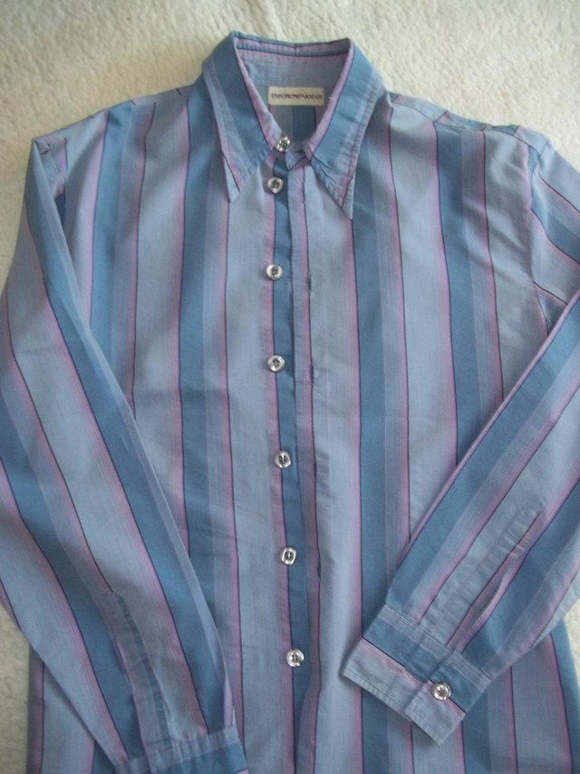 Preview of the first image of Emporio Armani 1990's Mens Long Sleeved Fitted Shirt MEDIUM.