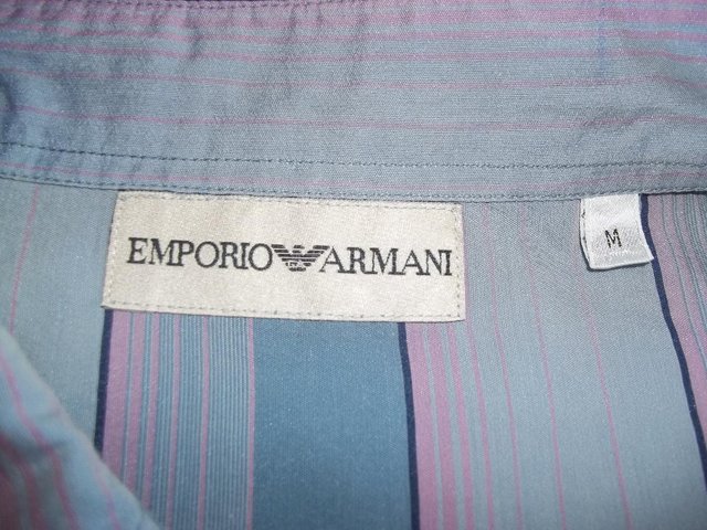 Image 2 of Emporio Armani 1990's Mens Long Sleeved Fitted Shirt MEDIUM