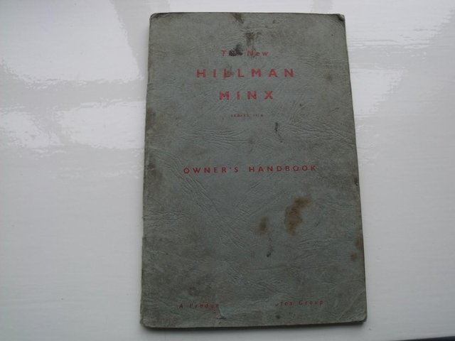 Preview of the first image of Hillman Minx genuine original handbook.