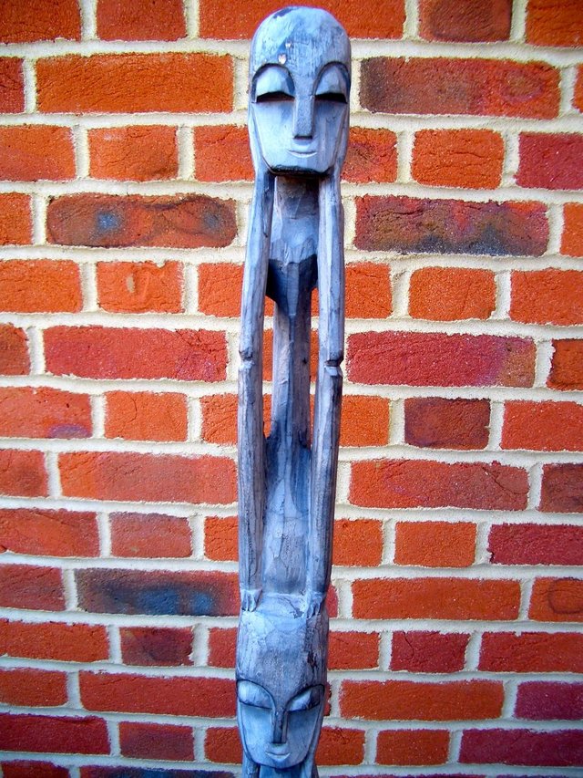 Preview of the first image of Tall Decorative Wooden Tribal Sculpture.