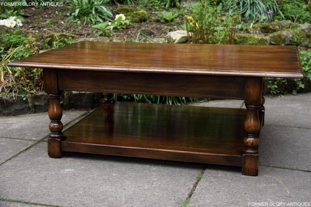 Image 44 of A TITCHMARSH GOODWIN STYLE OAK TWO DRAWER COFFEE TABLE STAND