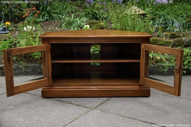 Image 6 of ERCOL MURAL GOLDEN DAWN HI FI DVD CD TV STAND TABLE CABINET