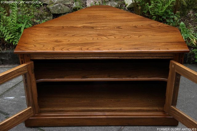Image 15 of ERCOL MURAL GOLDEN DAWN HI FI DVD CD TV STAND TABLE CABINET