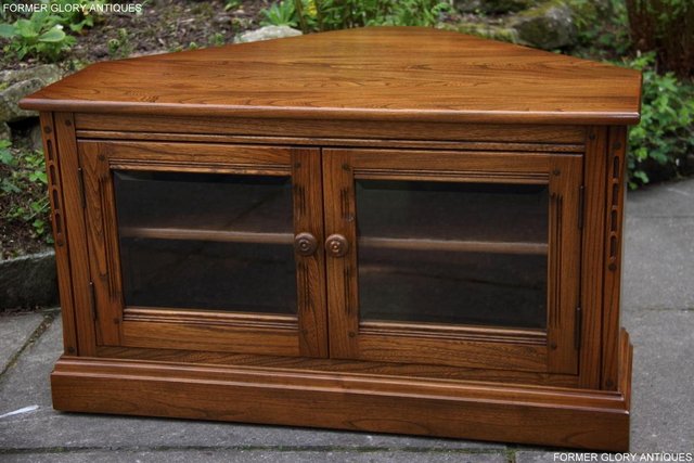 Image 17 of ERCOL MURAL GOLDEN DAWN HI FI DVD CD TV STAND TABLE CABINET