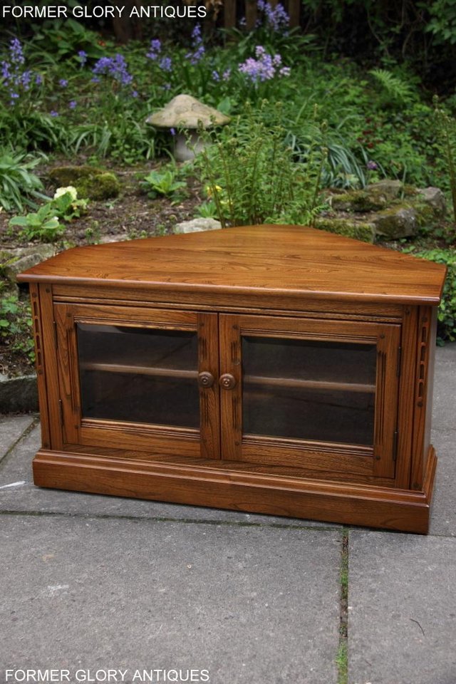 Image 20 of ERCOL MURAL GOLDEN DAWN HI FI DVD CD TV STAND TABLE CABINET