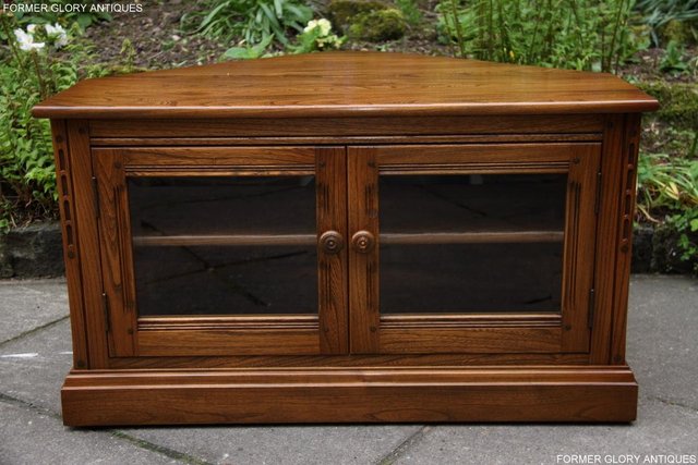Image 32 of ERCOL MURAL GOLDEN DAWN HI FI DVD CD TV STAND TABLE CABINET