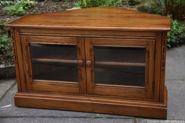 Image 49 of ERCOL MURAL GOLDEN DAWN HI FI DVD CD TV STAND TABLE CABINET