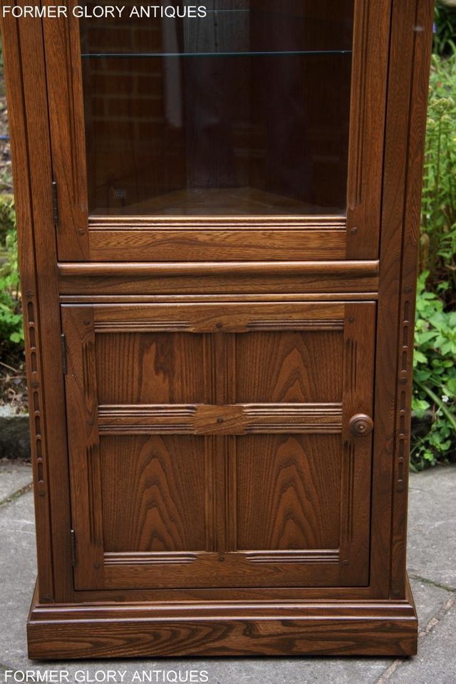 Image 4 of AN ERCOL GOLDEN DAWN CORNER DISPLAY CABINET CUPBOARD STAND