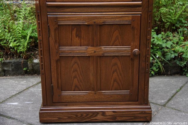 Image 17 of AN ERCOL GOLDEN DAWN CORNER DISPLAY CABINET CUPBOARD STAND