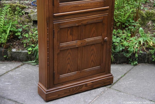 Image 25 of AN ERCOL GOLDEN DAWN CORNER DISPLAY CABINET CUPBOARD STAND