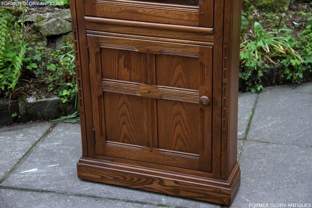 Image 29 of AN ERCOL GOLDEN DAWN CORNER DISPLAY CABINET CUPBOARD STAND