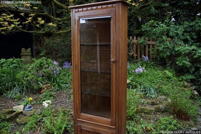 Image 34 of AN ERCOL GOLDEN DAWN CORNER DISPLAY CABINET CUPBOARD STAND