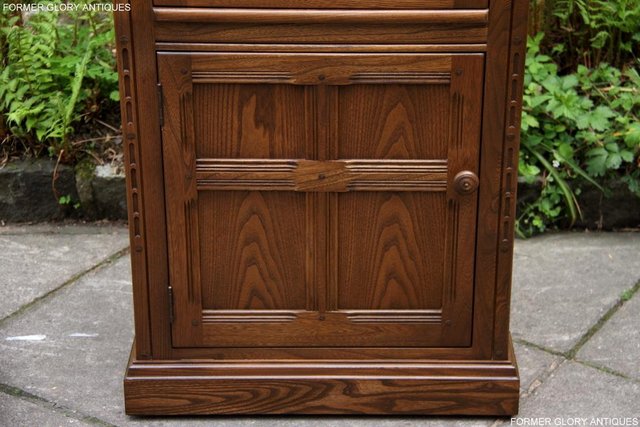 Image 42 of AN ERCOL GOLDEN DAWN CORNER DISPLAY CABINET CUPBOARD STAND