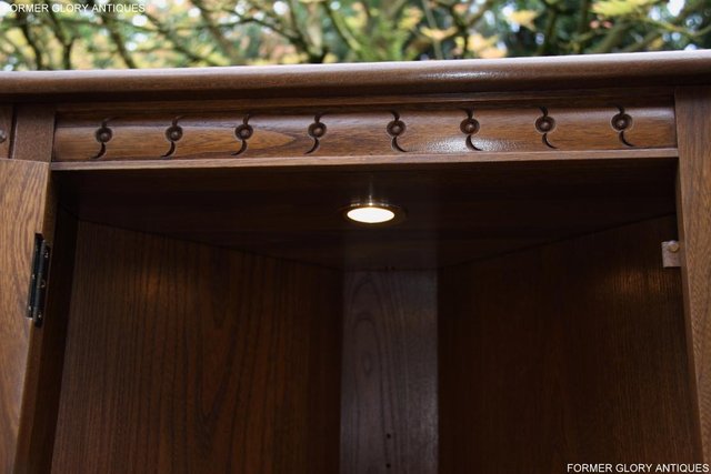 Image 48 of AN ERCOL GOLDEN DAWN CORNER DISPLAY CABINET CUPBOARD STAND