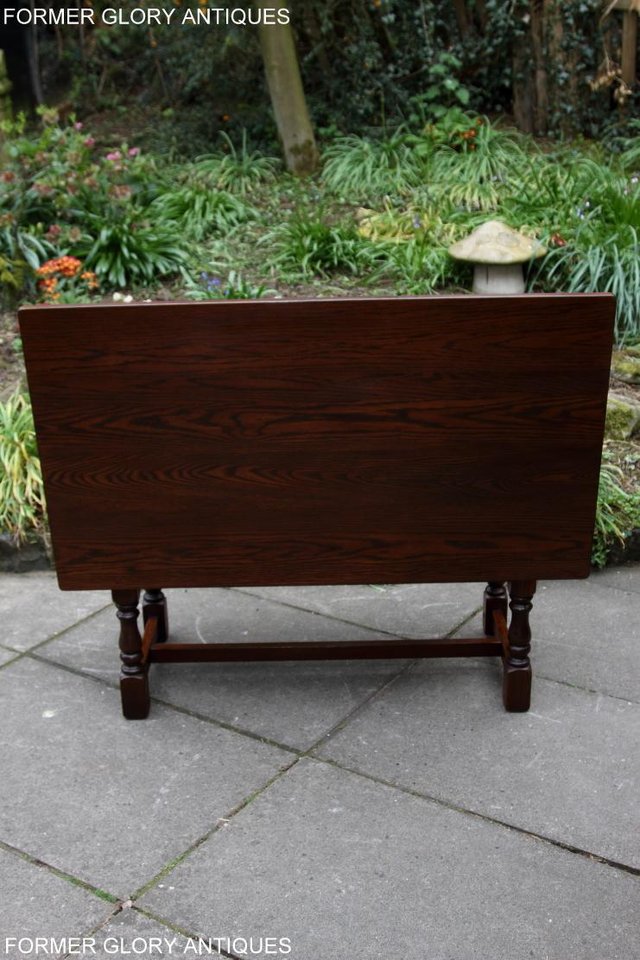 Image 31 of OLD CHARM TUDOR OAK MONKS BENCH SETTLE ARMCHAIR TABLE STAND