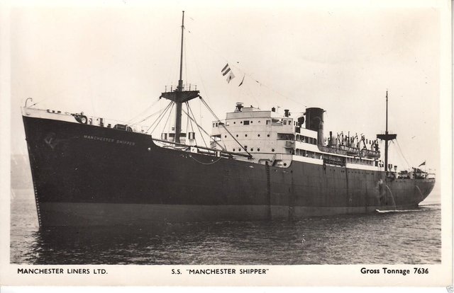 Preview of the first image of S S MANCHESTER SHIPPER ORIGINAL POSTCARD.