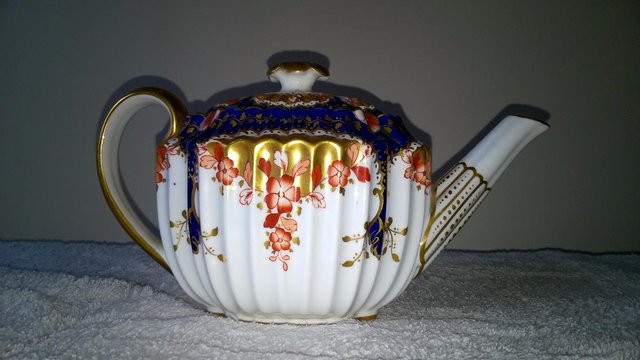 Preview of the first image of 1890 Copeland Spode Imari Style Pattern 5535 ornate teapot.
