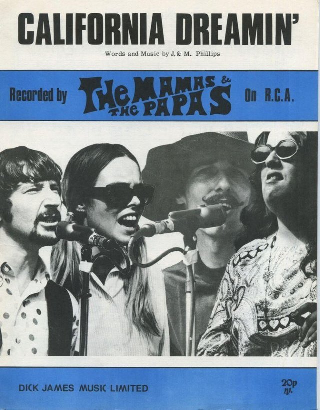 Preview of the first image of "CALIFORNIA DREAMIN"   MAMAS & THE PAPAS ORIGINAL SHEET.