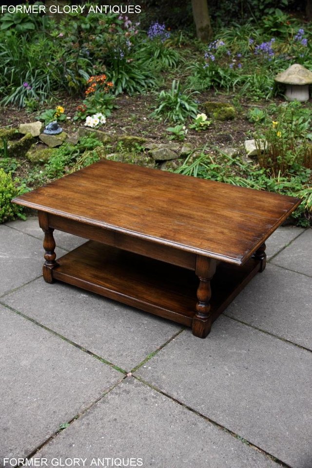 Image 10 of A TITCHMARSH GOODWIN STYLE OAK TWO DRAWER COFFEE TABLE STAND