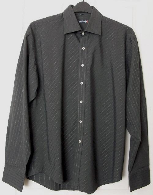 Preview of the first image of Smart Men's Black Stripe Shirt By Adictive Behaviour - Sz XL.