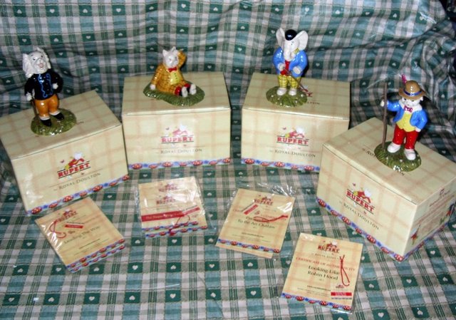 Preview of the first image of Royal Doulton Rupert Bear characters x4 new.