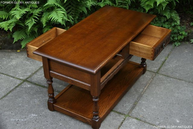 Image 4 of OLD CHARM LIGHT OAK COFFEE TABLE LAMP TV STAND