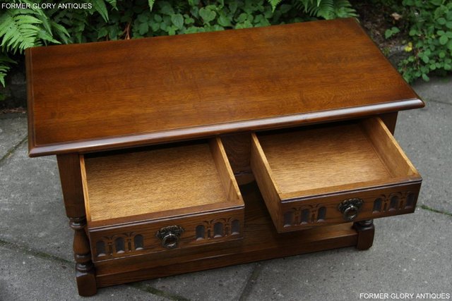 Image 5 of OLD CHARM LIGHT OAK COFFEE TABLE LAMP TV STAND