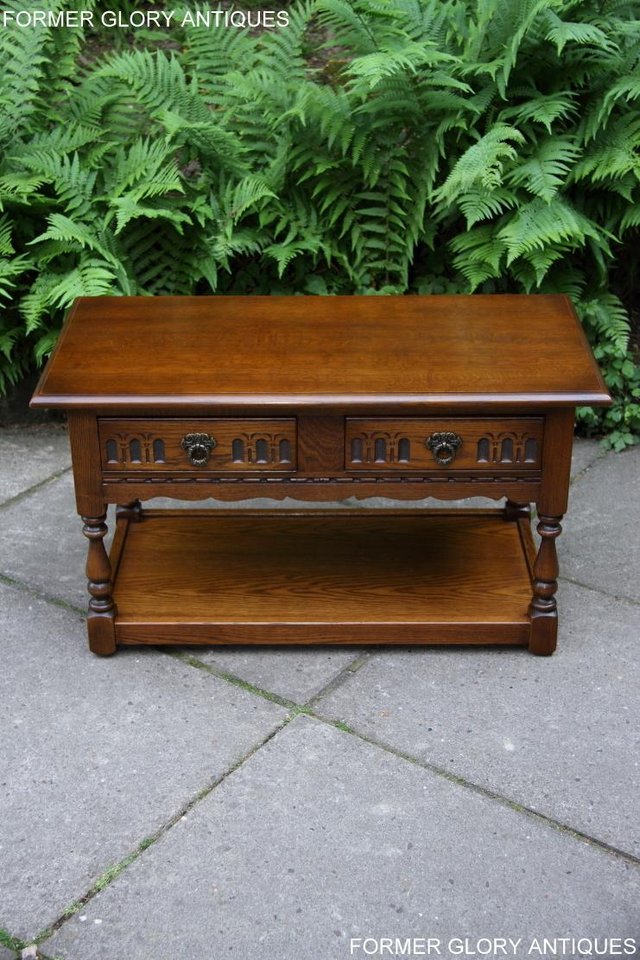 Image 7 of OLD CHARM LIGHT OAK COFFEE TABLE LAMP TV STAND