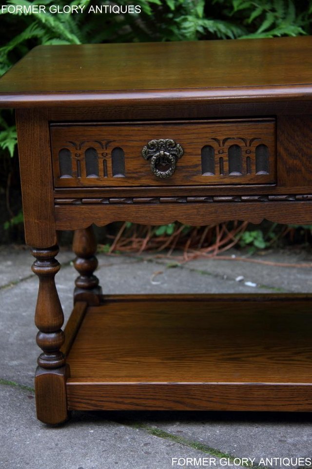 Image 15 of OLD CHARM LIGHT OAK COFFEE TABLE LAMP TV STAND