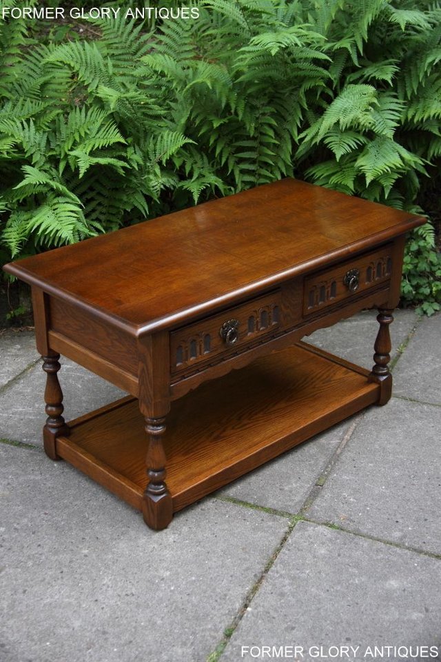 Image 22 of OLD CHARM LIGHT OAK COFFEE TABLE LAMP TV STAND